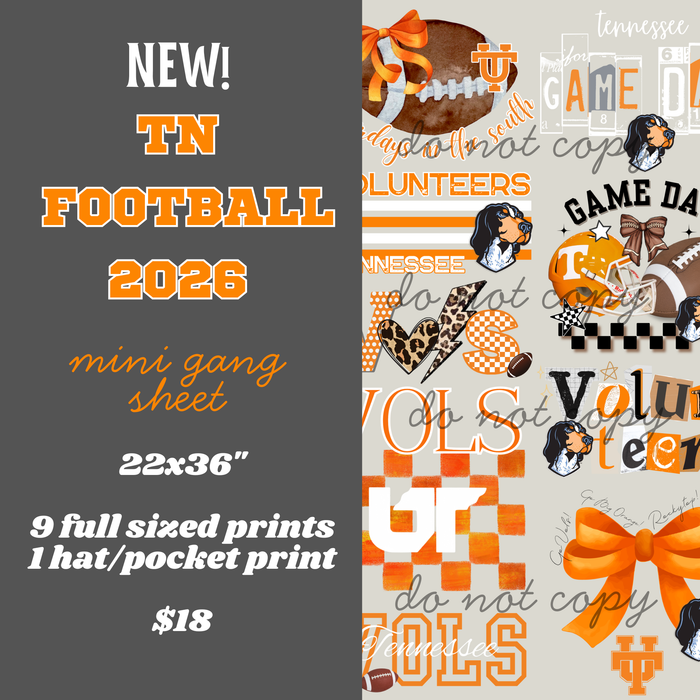 TN Football '26 Mini Gang Sheet