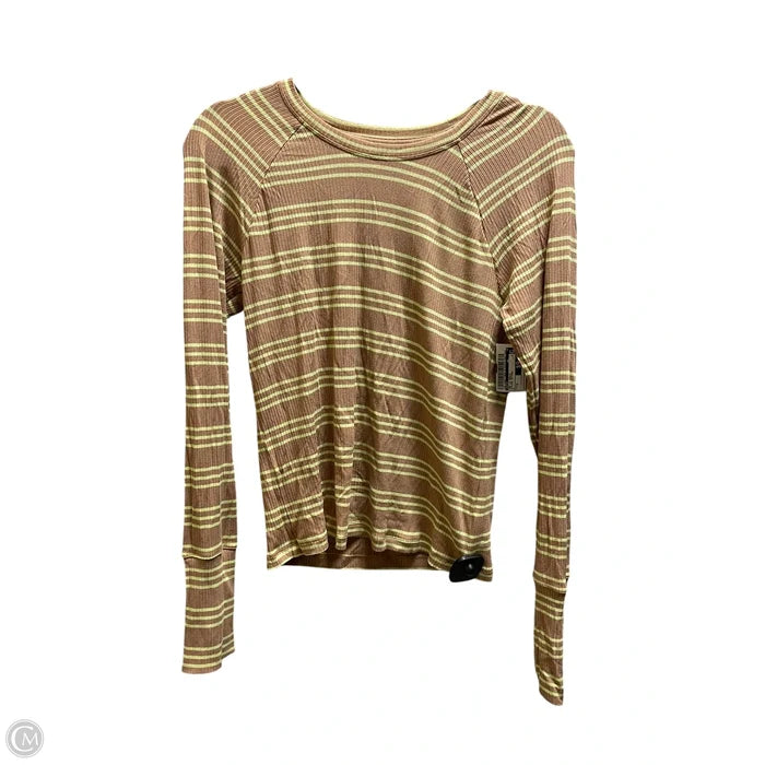 Top Long Sleeve Basic By Aerie In Striped Pattern, Size: M