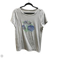 Top Short Sleeve By Loft In Grey, Size: M