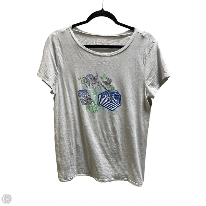 Top Short Sleeve By Loft In Grey, Size: M