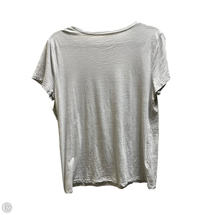 Top Short Sleeve By Loft In Grey, Size: M