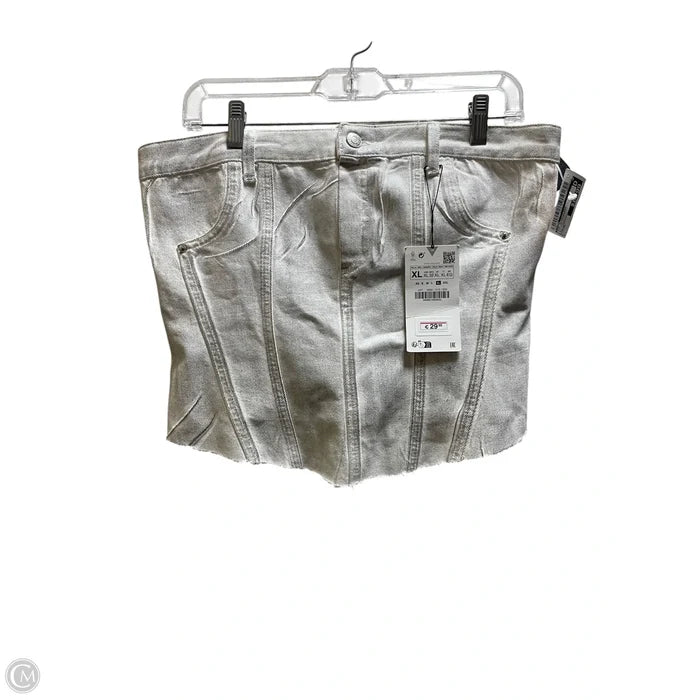 Top Sleeveless By Zara In Silver, Size: Xl