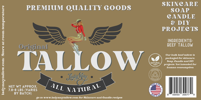 Unscented Beef Tallow - 8 Pounds | 100% Natural & Pure